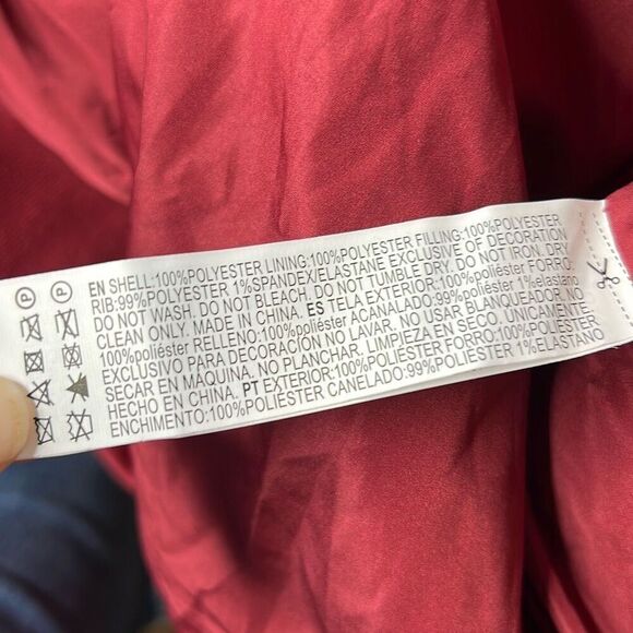 Forever 21 x Reebok Plus Size Quilted Reebok Varsity Jacket Burgundy Size 1X NWO - Picture 5 of 7